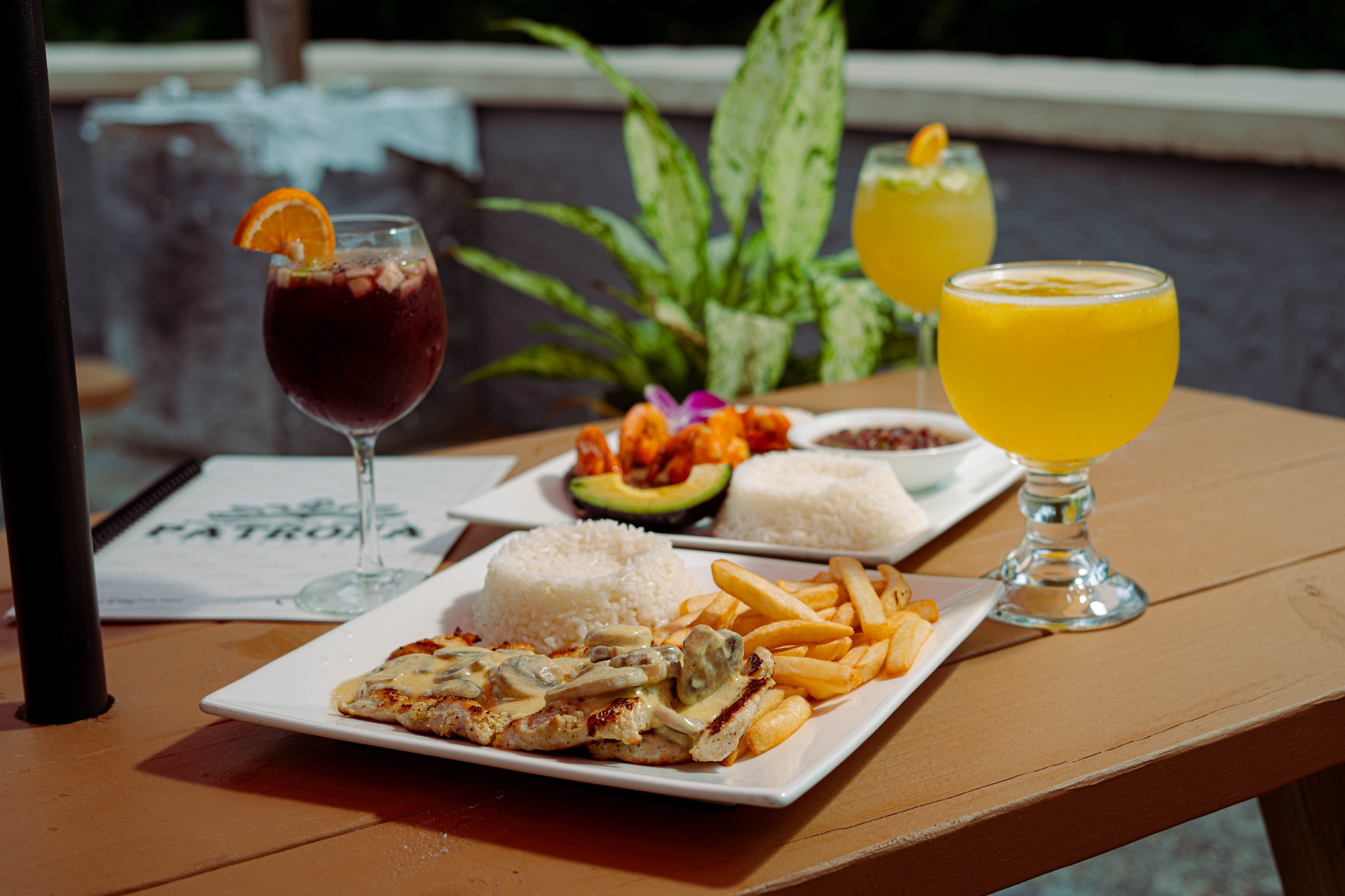 A spread of Salvadoran and Latin dishes at La Hacienda de la Patrona